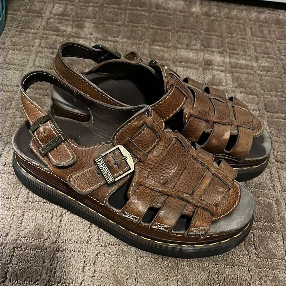 Vintage Dr. Martens Dark Brown Leather Sandals
